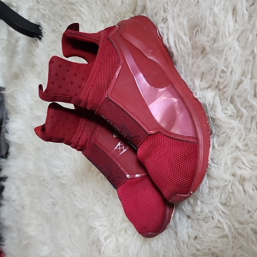 Puma Rubber Fierce Core Mono High Pull On Unisex Sneakers Red